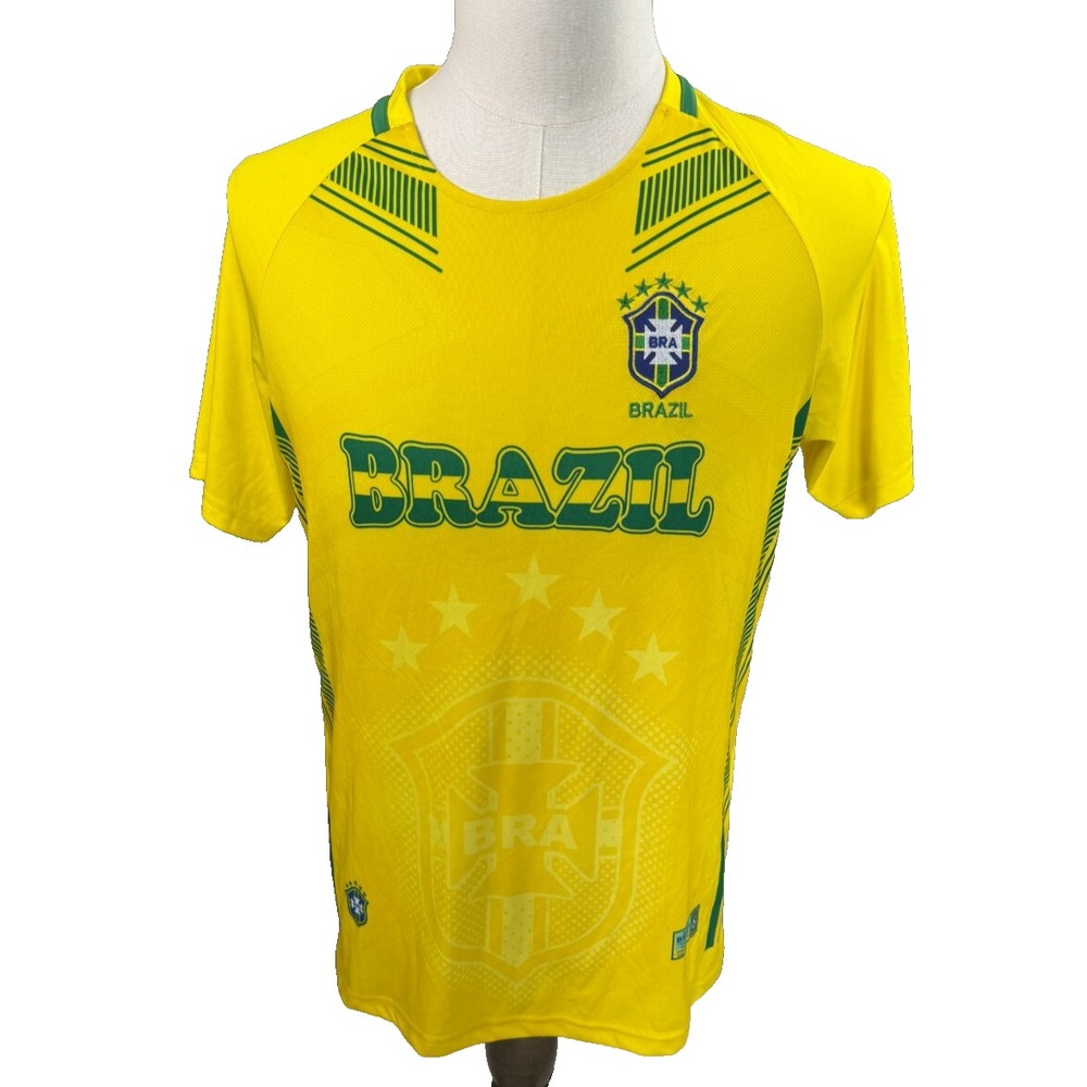 Rass Sport Brazil Soccer Jersey Mens Yellow Green National Team Shirt Small